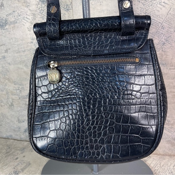 NJY croc embossed leather crossbody bag - Picture 4 of 11